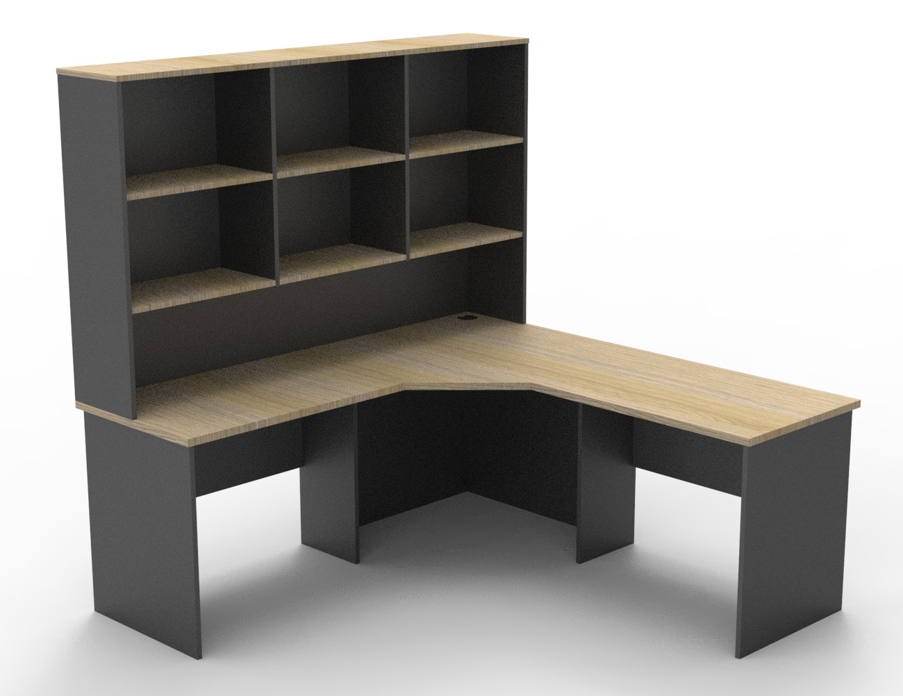 Rapid Worker Corner Desk - With Hutch